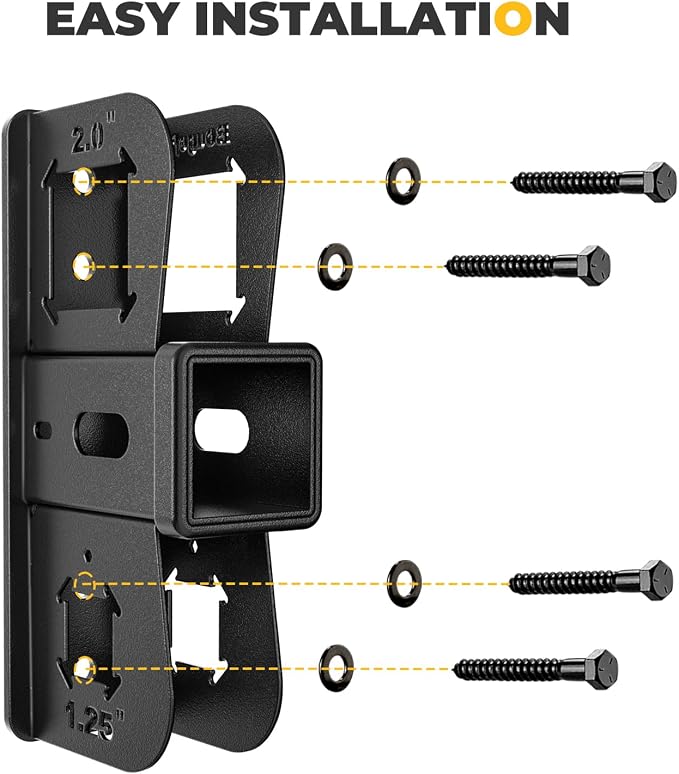 BougeRV Hitch Wall Mount, Max Hold Up to 300LBS, Bike Rack & Cargo Rack Storage - Image 2