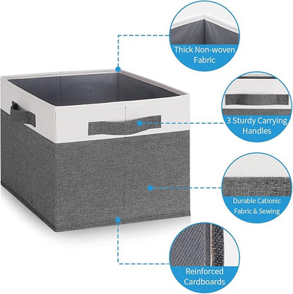 GhvyenntteS 6 Pack Fabric Storage Bins, Foldable Storage Baskets - Image 4