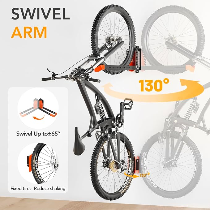 Swivel Bike Rack Wall Mount, Bike Hangers - Image 4