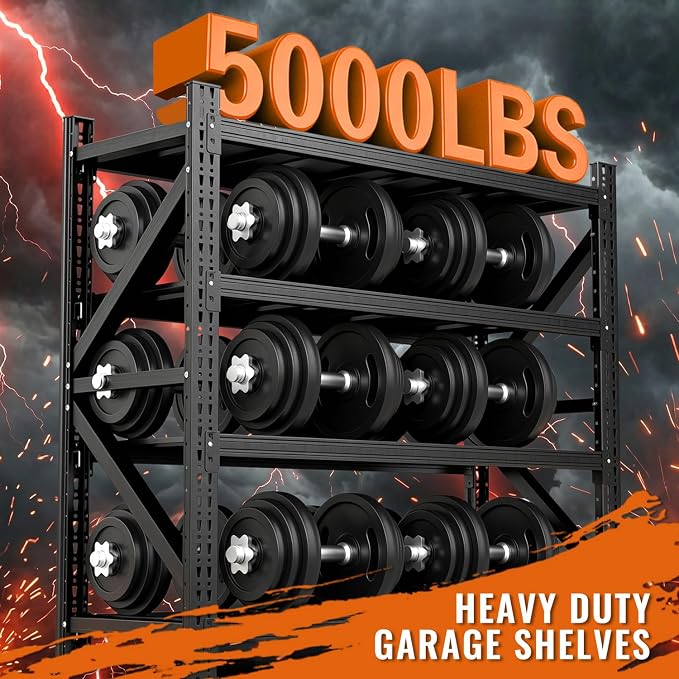 5000LBS 4 Tier Garage Storage Shelves, Heavy Duty Adjustable Storage Rack - Image 3