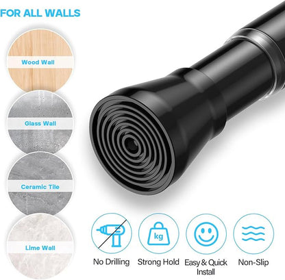 MEXAU 2Pack Spring Tension Curtain Rod 29-64 inch Black Small Tension Rod | - Image 4