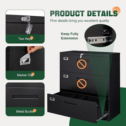 Letaya Lateral 3 Drawer File Cabinets - Image 7