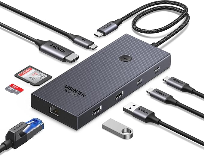 UGREEN Revodok Pro 9 in 1 USB C Hub Gigabit Ethernet Adapter 4K@60Hz HDMI by Unknown