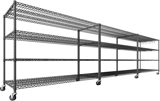 PrimeZone 60" W x 24" D x 76" H Heavy Duty Wire Storage Shelves by PrimeZone