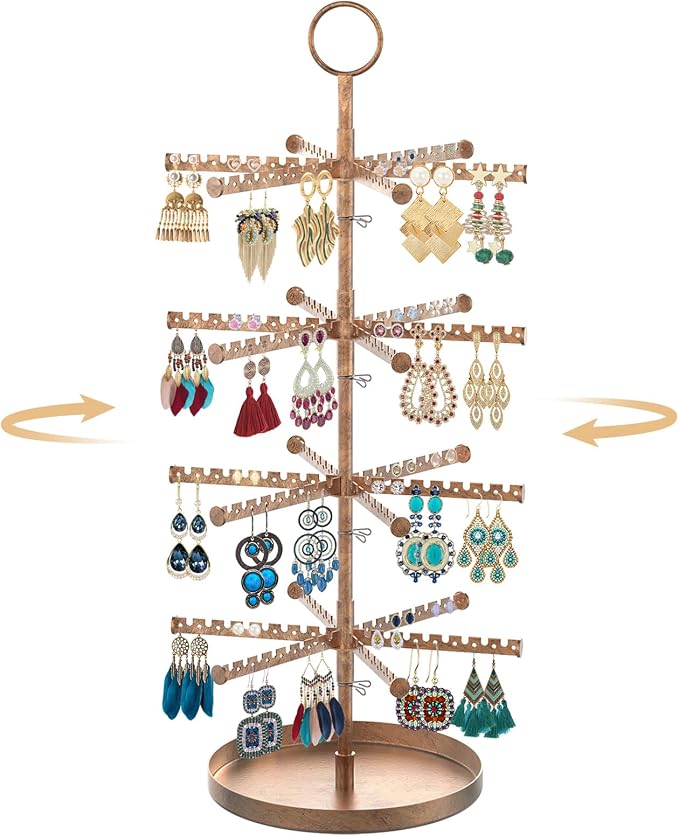 MODOWEY Rotating Earring Holder Organizer Tree Adjustable Display by MODOWEY