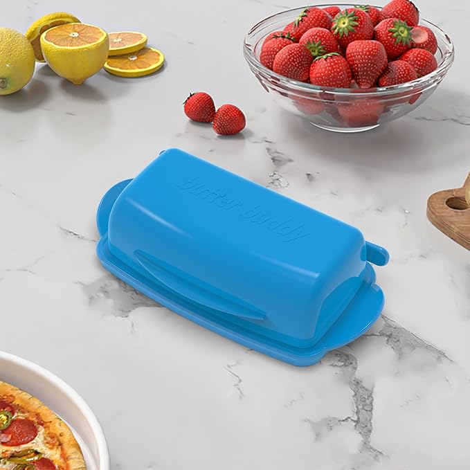 Butter Dishes with Lid for Countertop Refrigerator, Plastic Butter Dish Clear - Image 2