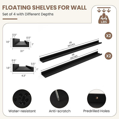 Fun Memories Picture Ledge Shelf, 48 Inch Picture Shelves - Image 3