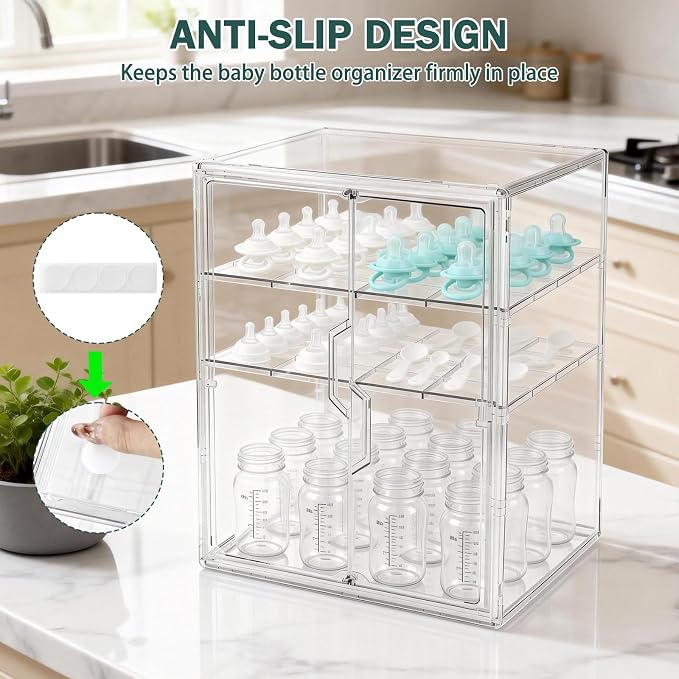 Baby Bottle Organizer, 3-Tier Bottle Storage - Image 4