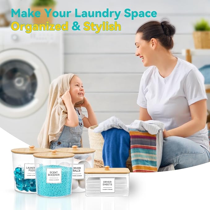 Laundry Pods Container & Dryer Sheet Holder, Laundry Room Organization and - Image 7