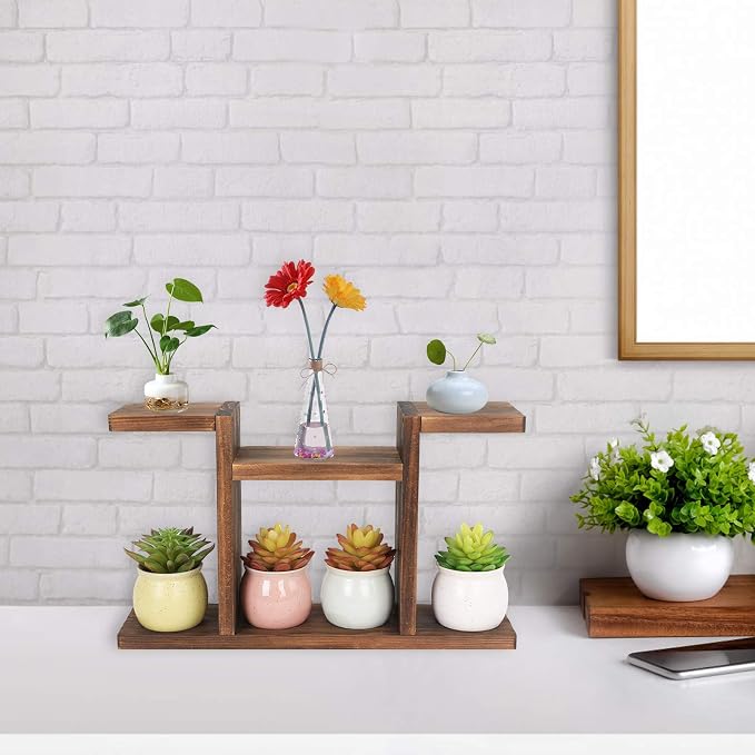 Wood Desktop Plant Stand Indoor - Image 7