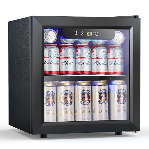 COWSAR Beverage Refrigerator, 50 Cans Wine Cooler, ETL Approved 1.3 Cu.ft Mini by COWSAR