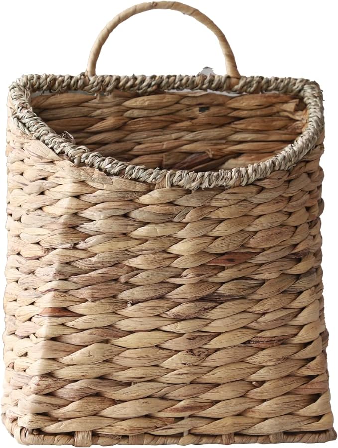 GYASVWU Woven Hanging Basket Water Hyacinth Hanging Wall Basket Wicker Handmade by GYASVWU