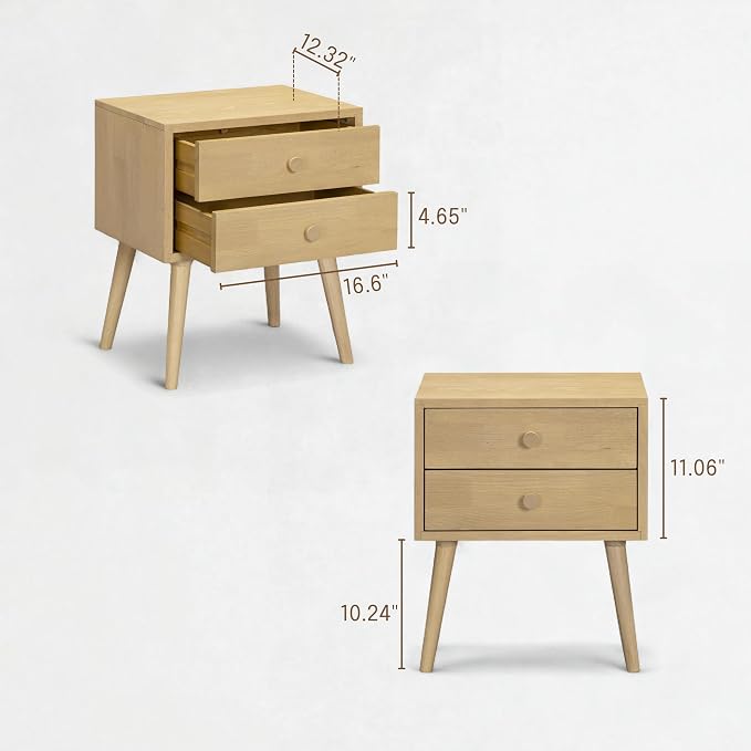 NTC Lux Nightstand with 2 Drawers, Featuring Adaptable Design, 150 lbs Load - Image 7