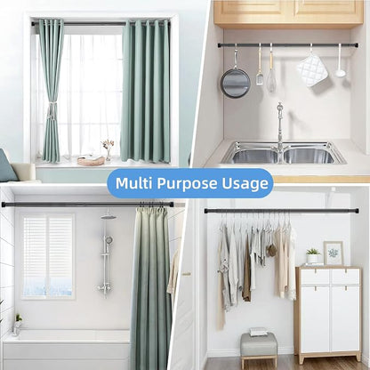 Closet Rod for Hanging Clothes, 30-92 Inch Adjustable Shower Curtain Rod Heavy - Image 5