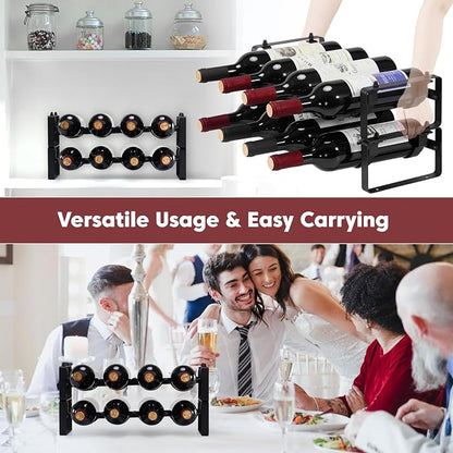 Stackable Wine Rack Countertop, Sturdy Wine Bottle Holder Freestanding - Image 7