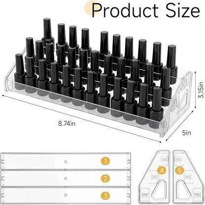 3 Layer Nail Polish Organizer Clear Multi Tier Organizer, Display Nail Stand - Image 2