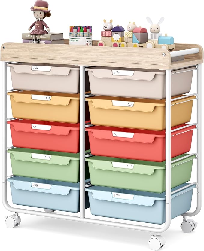 10 Drawer Rolling Storage Cart by APEXCHASER