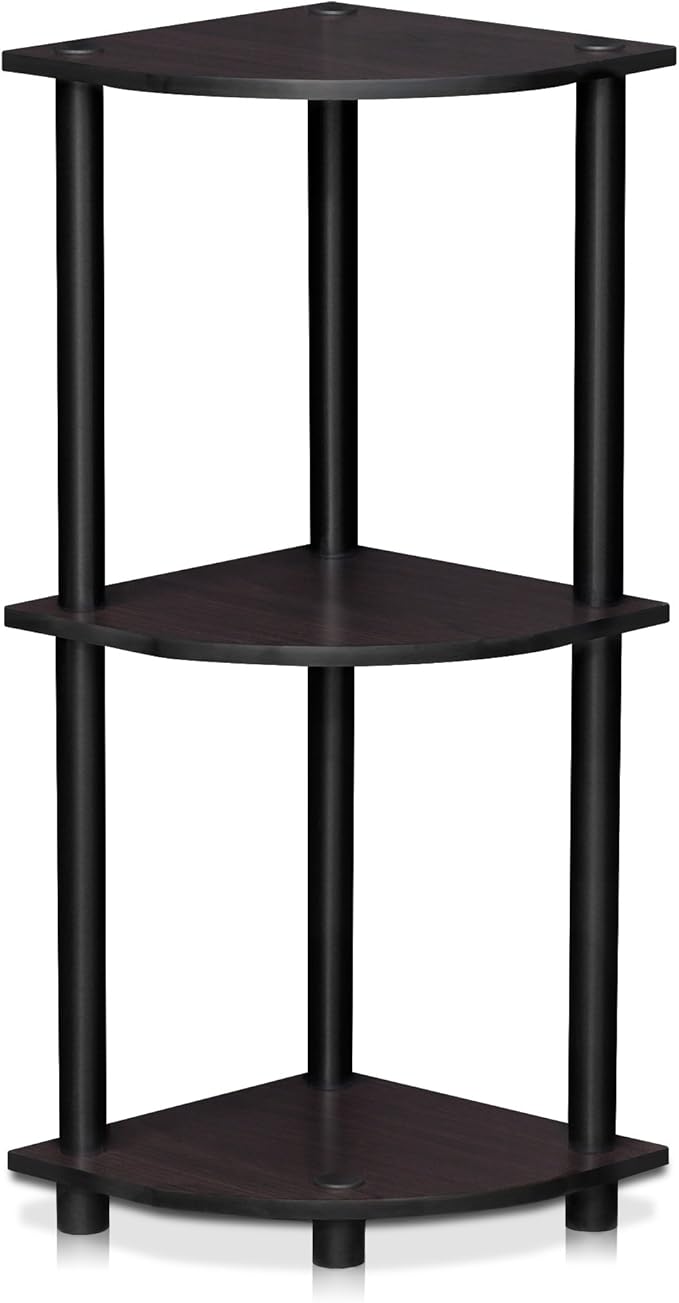 Furinno TURN-N-TUBE Corner Shelf, 3-Tier Corner Bookshelf, Display Storage by Furinno-FitsYourSpaceFitsYourBudget