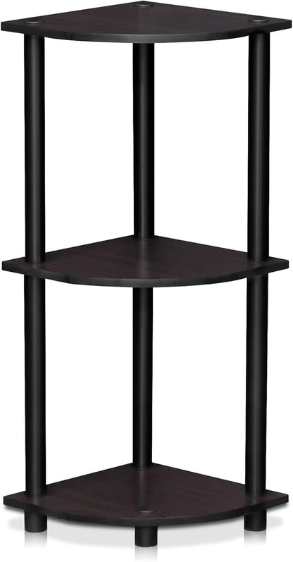 Furinno TURN-N-TUBE Corner Shelf, 3-Tier Corner Bookshelf, Display Storage by Furinno-FitsYourSpaceFitsYourBudget