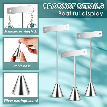 Marsui 12 Pcs Earring Display Set T Bar Earring Display Stand - Image 3