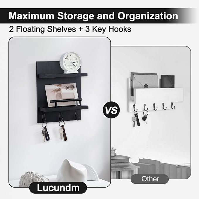 Key Holder Wall Mount, Mail Shelf Decor - Image 4