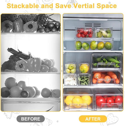 YINGRACE 7 Pack Fridge Organizer Bins, Stackable Refrigerator Organizers and - Image 4