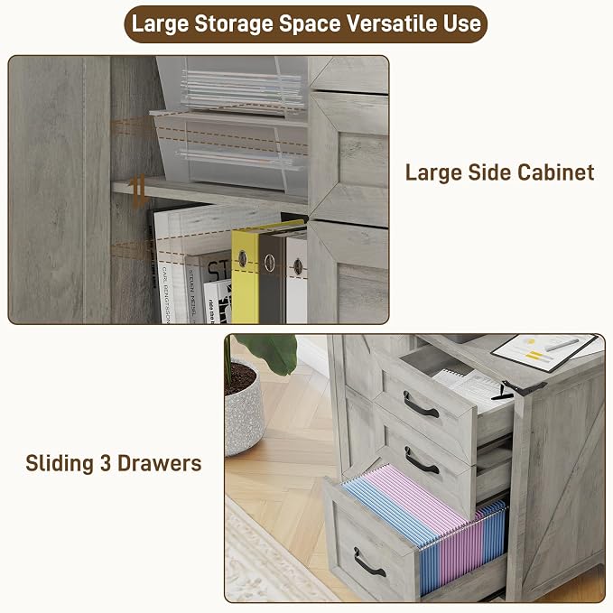 3 Drawers Farmhouse File Cabinet - Image 6