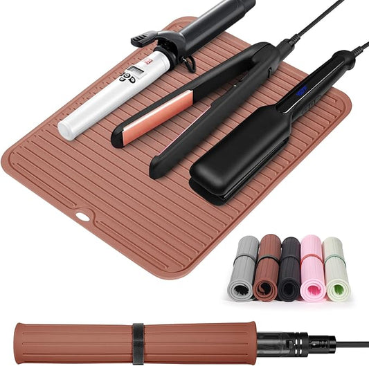 Quccefods Heat Resistant Mat Large Silicone Hot Hair Tools Mat by Quccefods