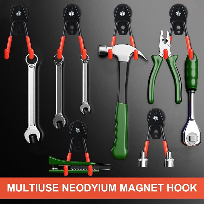Landhoow Large Magnetic Hooks Heavy Duty Garage Magnet Hooks Strong Storage - Image 7