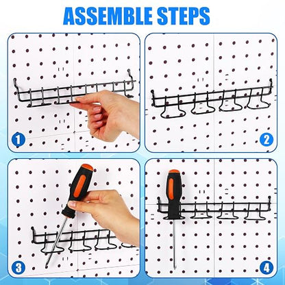 Coume 4 Pieces Pegboard Screwdriver Holders, Stainless Steel Pegboard Pliers - Image 4