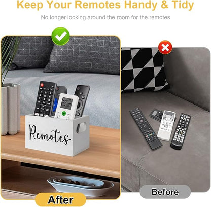 Remote Control Holder, Wooden TV Remote Holder - Image 4