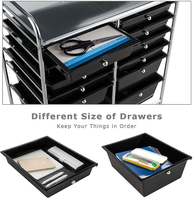 Giantex 12 Drawer Rolling Storage Cart Tools Scrapbook Paper Office School - Image 5