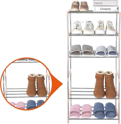 Small Shoe Rack, Narrow Stackable Shoe Shelf Organizer | - Image 4