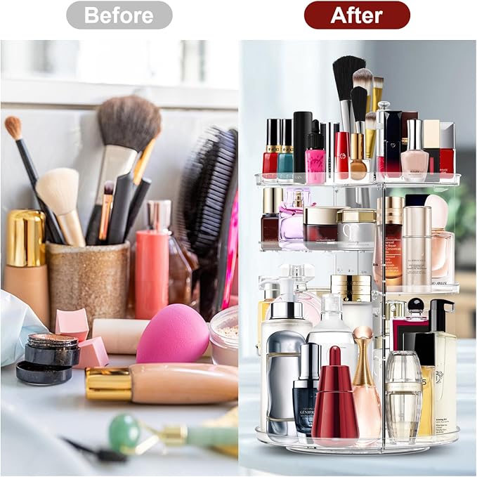 Makeup Organizer 360 Degree Rotating Cosmetic Organizer DIY Adjustable Makeup - Image 5