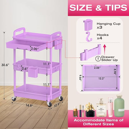 Goovilla Rolling Makeup Organizer Cart - Image 2