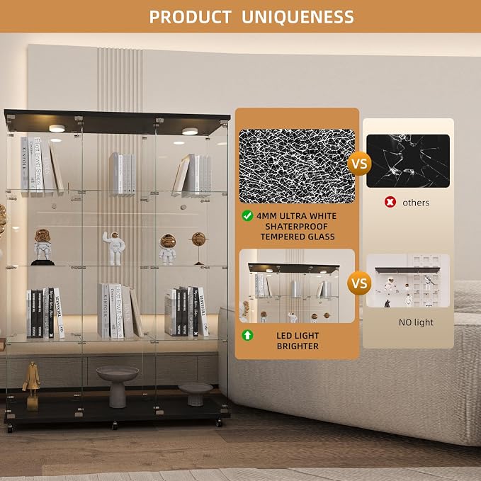 Beauty4U Glass Display Cabinet - Image 4