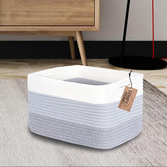 COMFY-HOMI Cotton Rope Woven Basket - Image 3