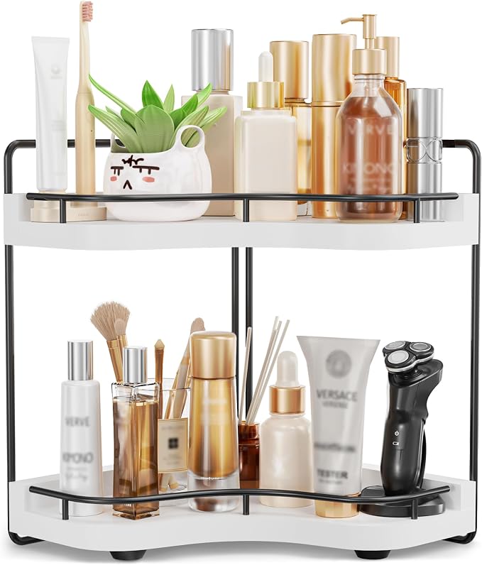 2-Tier Corner Bathroom Counter Organizer by Unknown