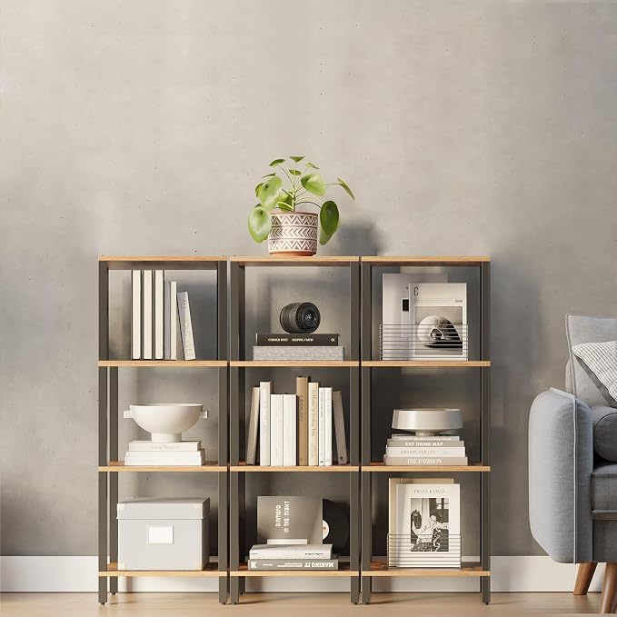 TUTOTAK Bookshelf, 4-Tier Small Narrow Book Shelf - Image 4