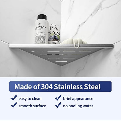 10'' Corner Shower Shelf 2PCS, 304 Stainless Steel Grout in Shelves - Image 4