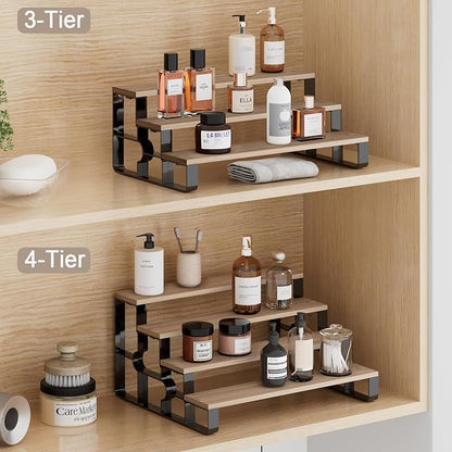 4 Tier Cologne Organizer for Men, Wooden Perfume Organizer Stand, Waterproof - Image 5