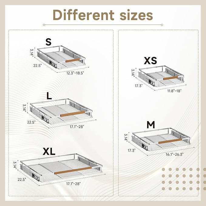 1 Pack Expandable Pull Out Cabinet Organizer，Side Mounting - Image 3