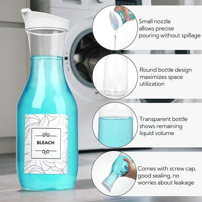 4 Pack Laundry Bottles 53oz Plastic Liquid Detergent Dispenser - Image 3
