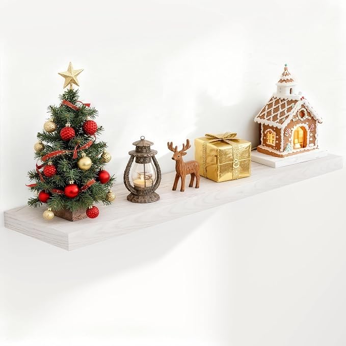 Floating Shelves 48 Inch Long, 9.3 Inch Deep Floating Shelf by FunMemories