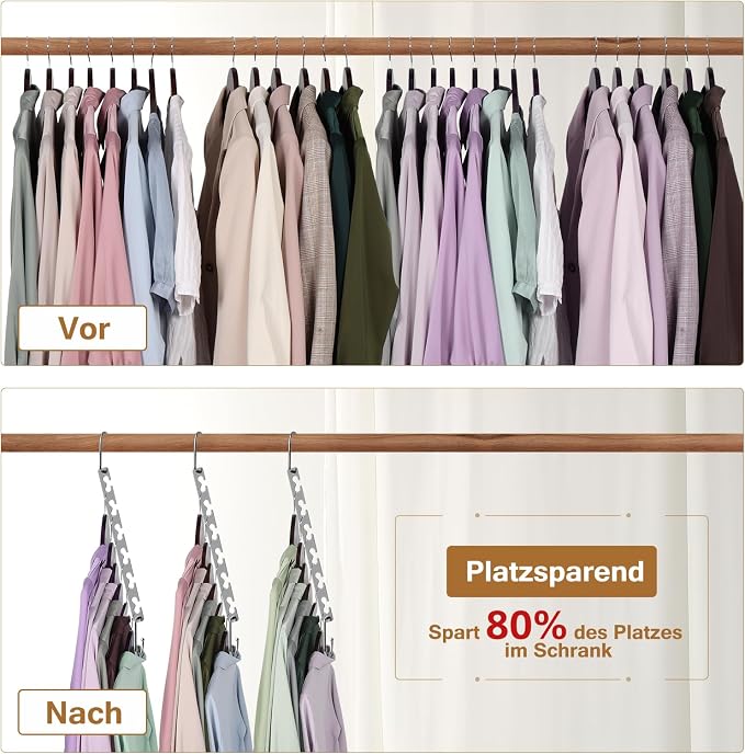 Space Saving Hangers for Clothes 12 Pack, Sturdy Metal Hangers Wardrobe - Image 2