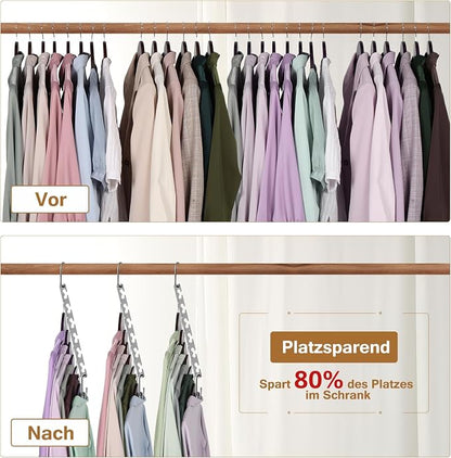 Space Saving Hangers for Clothes 12 Pack, Sturdy Metal Hangers Wardrobe - Image 2