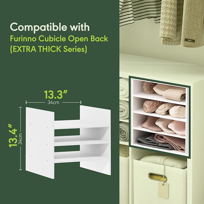 Furinno Cubicle Cube Insert, 3-Shelf Cube Organizer, Fits into Furinno Extra - Image 4