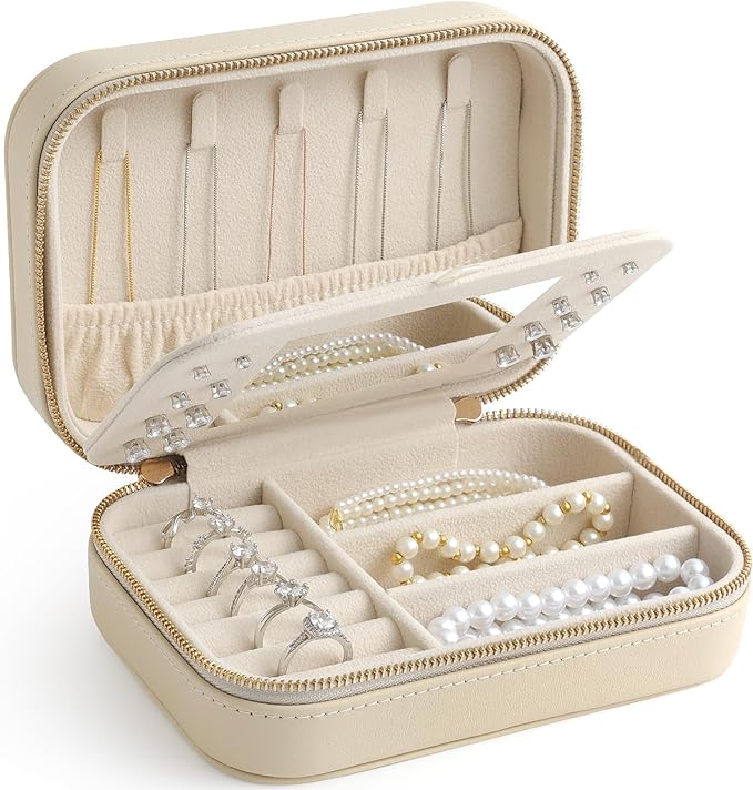 Genuine Leather Travel Jewelry Organizer Case by Unknown