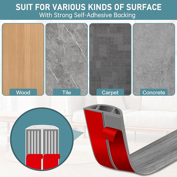 Floor Cord Cover Self Adhesive Cord Hider Floor Extension Cord Covers - Image 4