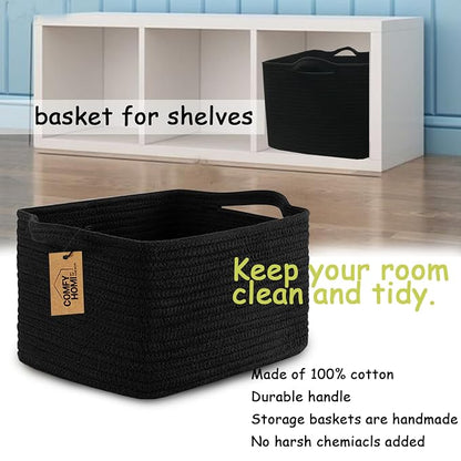 COMFY-HOMI Storage Basket for Shelves, Woven Baskets for Storage, Cotton Rope - Image 3